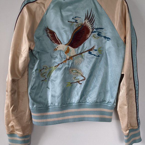 Vintage restored embroidered satin bomber jacket - Picture 2 of 9